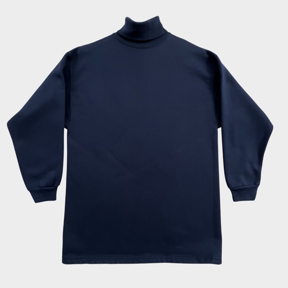 Vintage Tultex Turtleneck Sweatshirt Mens Large Blue Superweight Long Sleeve USA